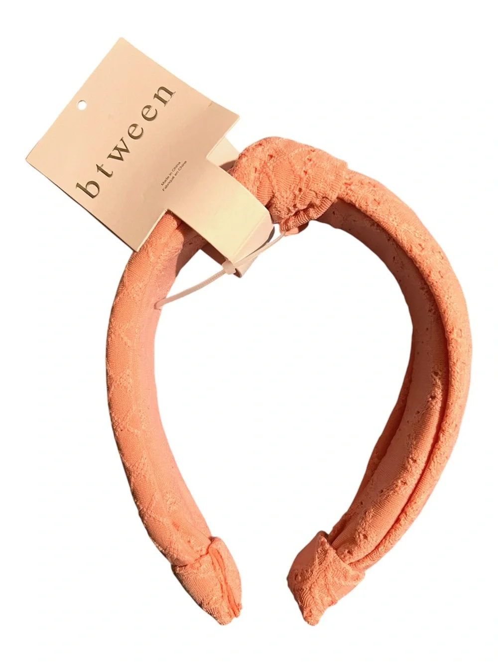btween Coral Pink Padded Top Knot Headband
